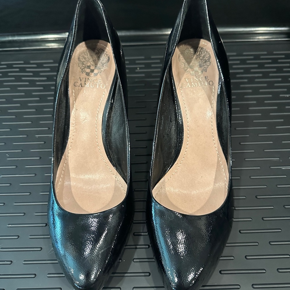 Vince Camuto Shiny Black Heels